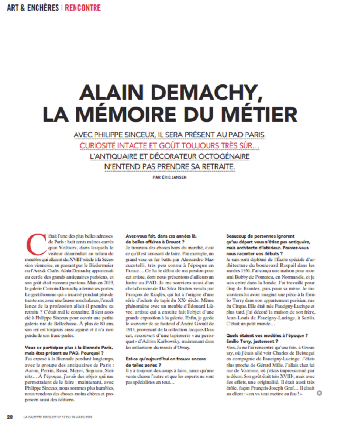 Alain Demachy, la mémoire du métier