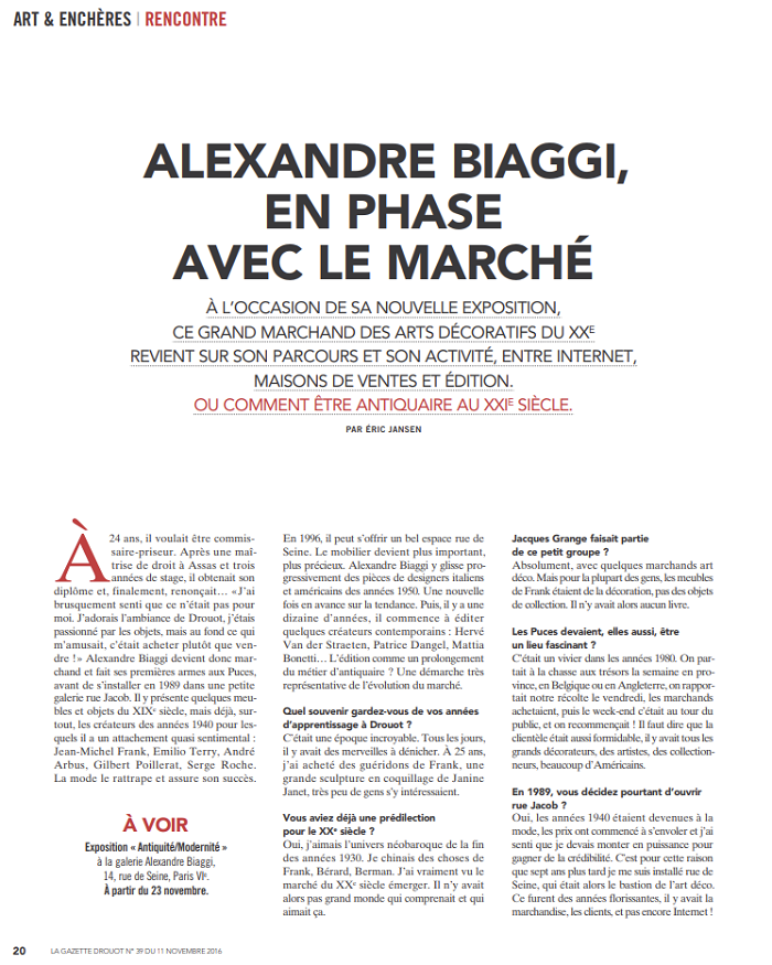 Alexandre Biaggi, en phase avec le marché