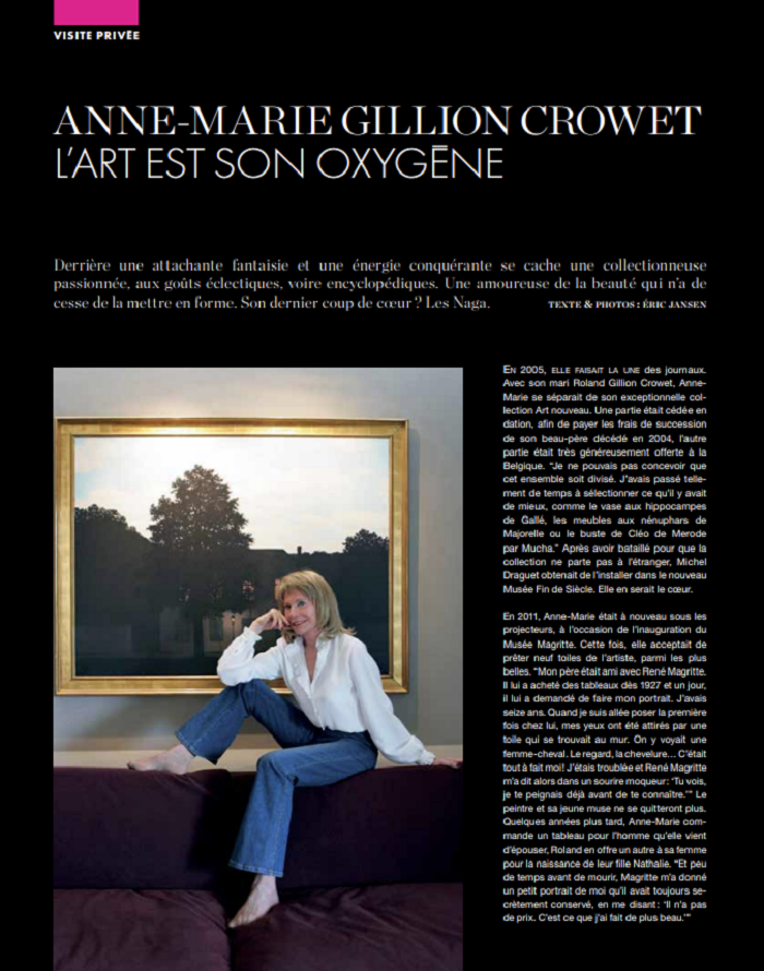 Anne-Marie Gillion Crowet : L’art est son oxygène