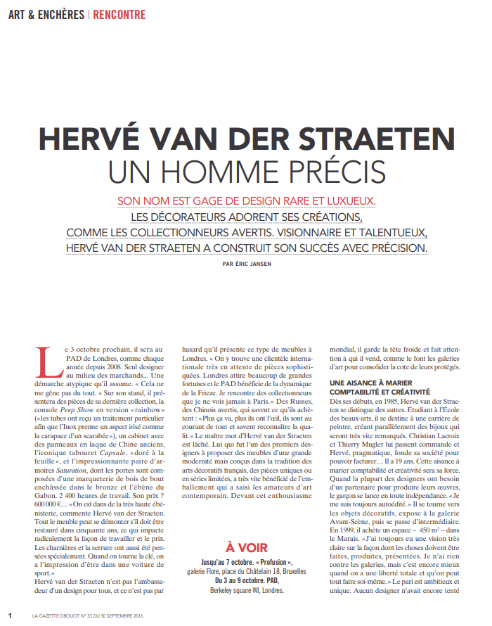 Hervé van der Straeten - un homme précis