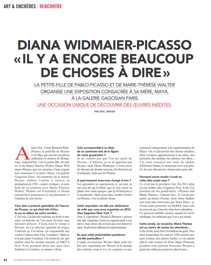 Diana Widmaier-Picasso : «Il y a encore beaucoup de choses à dire»