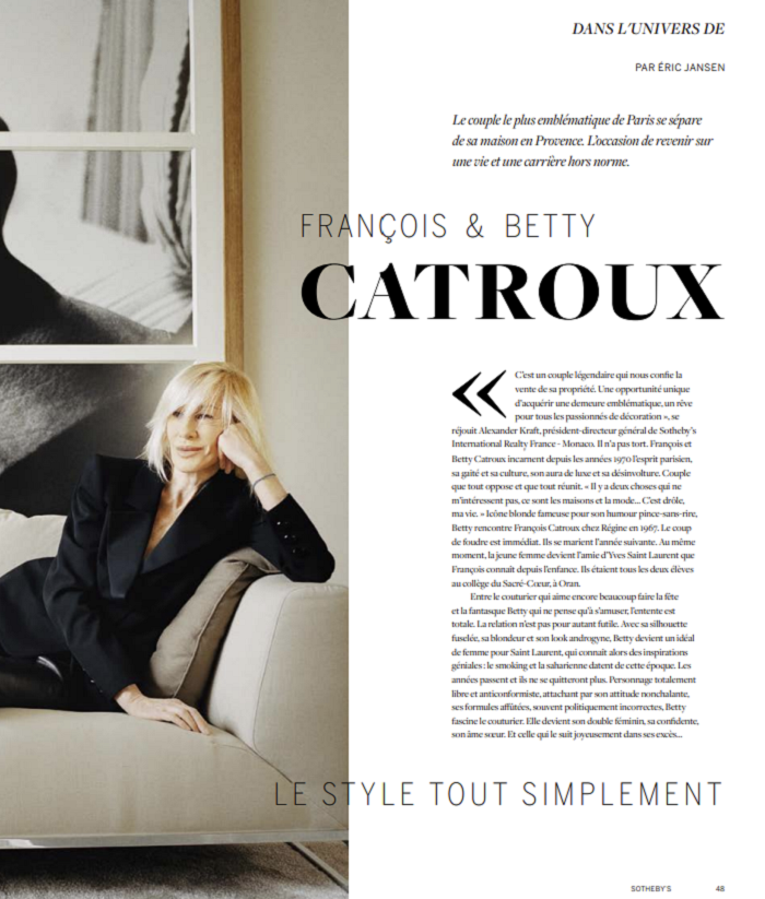 François & Betty Catroux : Le style tout simplement