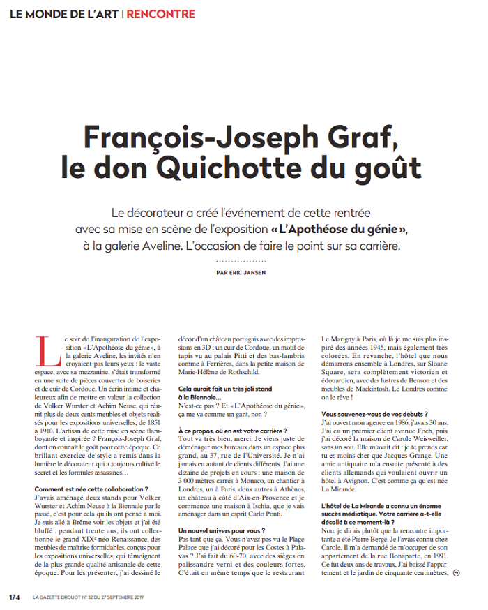 François-Joseph Graf, le don Quichotte du goût