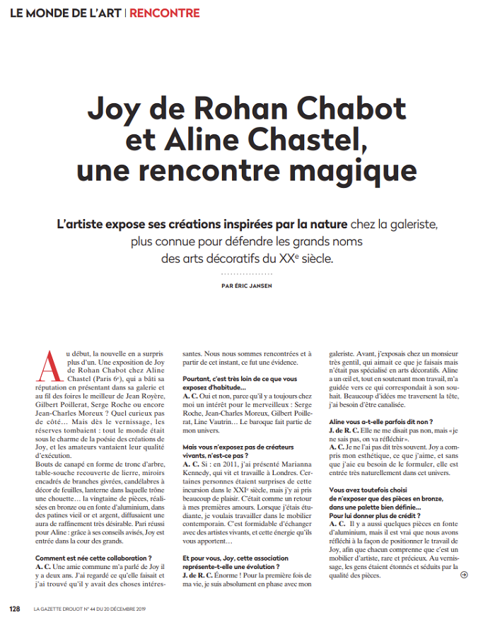 Joy de Rohan Chabot et Aline Chastel : Une rencontre magique
