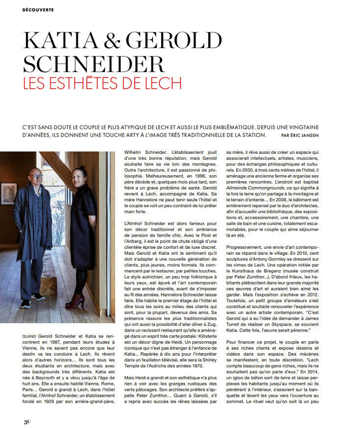 Katia & Gerold Schneider : Les esthètes de Lech
