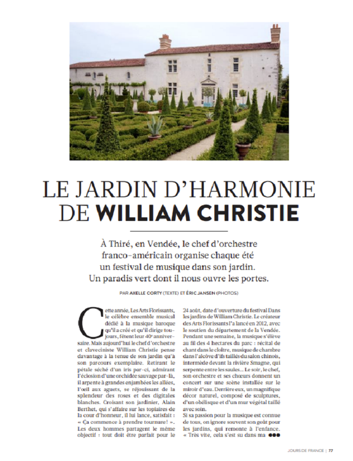 Le jardin d’harmonie de William Christie