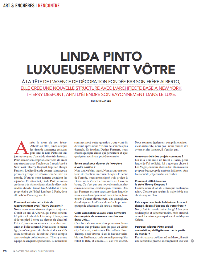 Linda Pinto : Luxueusement vôtre