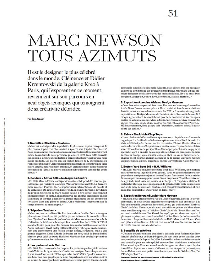 Marc Newson : Tous azimuts