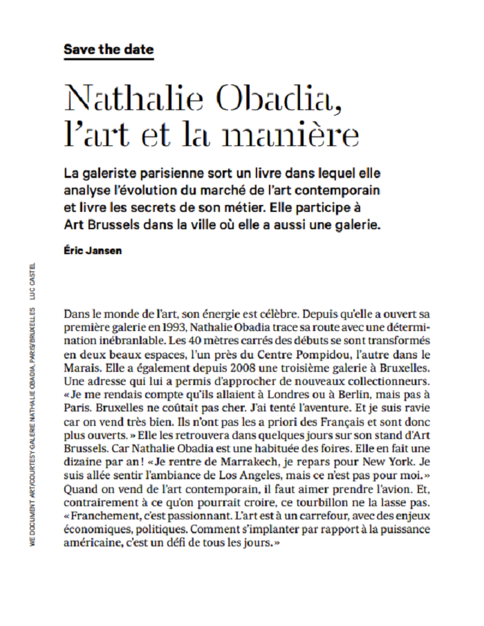 Nathalie Obadia : L’art et la manière