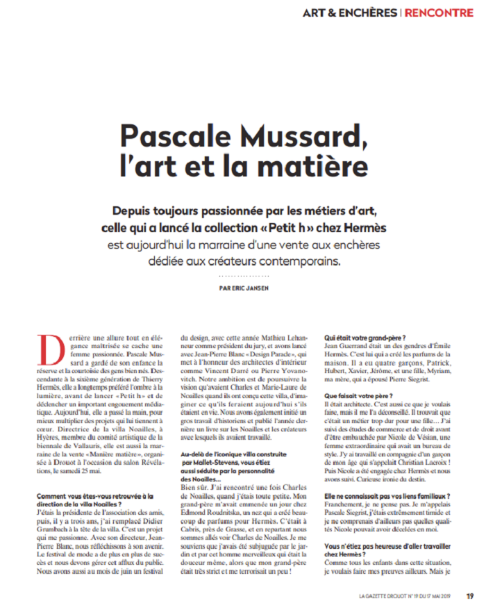 Pascale Mussard : L’art et la matière