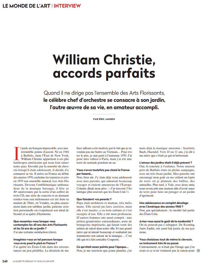 William Christie : Accords parfaits